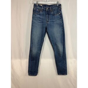 Levi's 501 Women's Skinny Jeans W25 L28 Dark Wash 100% Cotton Premium Denim